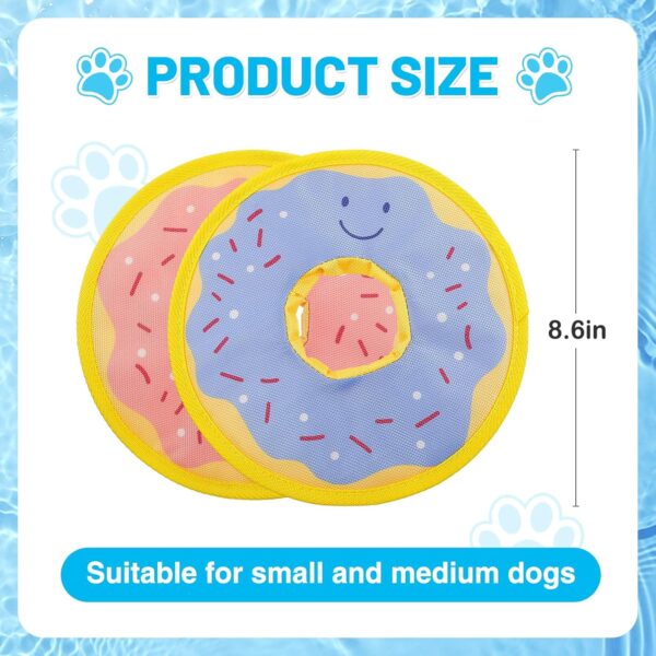 MEWTOGO Dog Pool Floating Toys - Donut Squeaky Water Toys for Small Medium Dogs, Durable Oxford Fabric Interactive Flying Discs for Summer Outdoor Pool Playing, 2PCS - Image 6