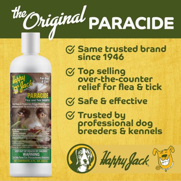 Happy Jack Paracide Flea & Tick Shampoo for Dogs, Dog Flea and Tick Treatment, Flea and Tick Prevention for Cats, 8 oz - Image 5