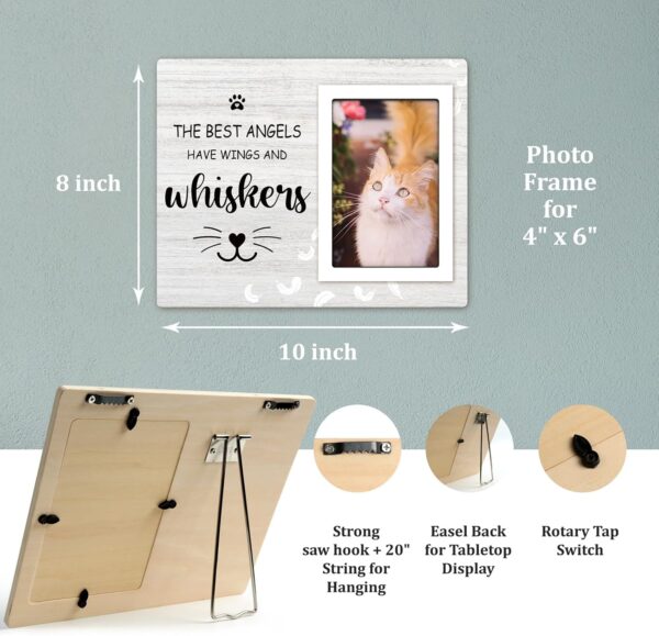 Cat Memorial Gifts for Loss of Cat, Cat Memorial Picture Frame, Cat Loss Sympathy Gift for Women, Family, Pet Memorial Gifts Cat, Loss of Cat Memroai Frame for 4x6 Photo - Image 3