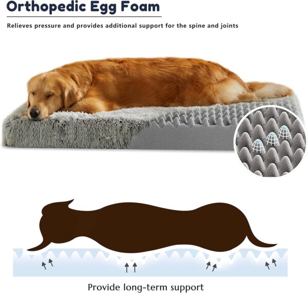 WESTERN HOME WH Dog Crate Bed for Large Dogs, Waterproof Orthopedic Dog Bed - Egg Crate Foam Dog Bed with Removable Washable Cover, Plush Dog Bed with Non-Slip Bottom - Image 2