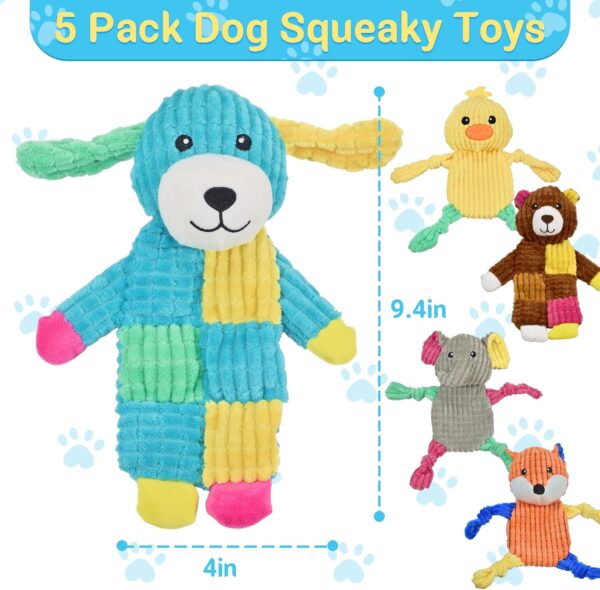 5Pcs Squeaky Dog Toys, Large Dog Toys Unchewable, Crinkle Dog Toys for Large Medium and Small Dogs, Puppy Dog Toys to Keep Them Busy Great Value Dog Toy Bundle - Image 3