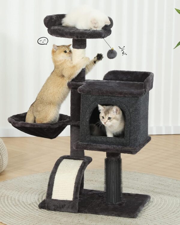 HOOPET Small Cat Tree 36.6 Inches Multi-Level Cat Tree, Cat Tower for Indoor Cats, Cat Condo with Sisal Scratching Post, Hammock, Plush Perch, Cat Furniture Activity Center for Cats, Kitten/Small Cats - Image 7