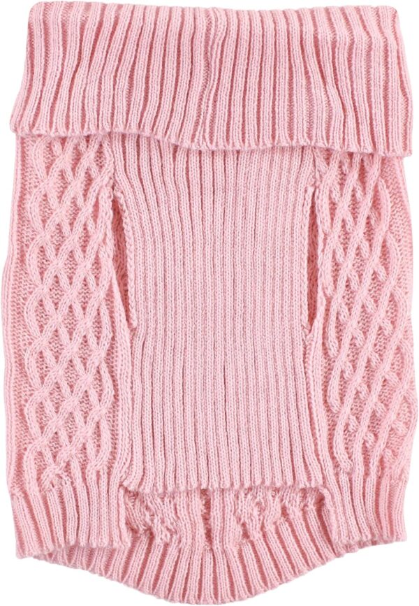 Luvable Friends Dogs and Cats Cableknit Pet Sweater, Pink, Medium - Image 4