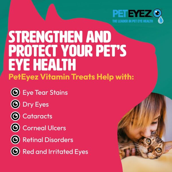 Pet Eyez Vitamin Treats for Cats - Tear Stain Remover - Eye Health Support - Reduces Itching & Allergies - Chicken Flavor - 1oz - Image 6