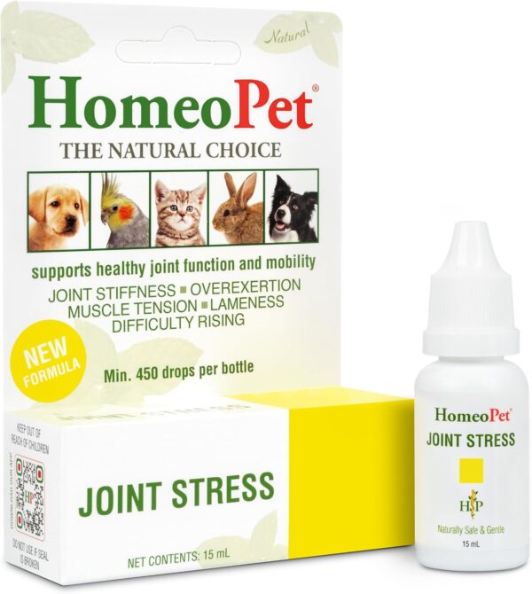 HomeoPet Joint Stress, Joint Support for Dogs and Cats, Liquid Pet Meds to Support Healthy Joint Movement, 15 Milliliters