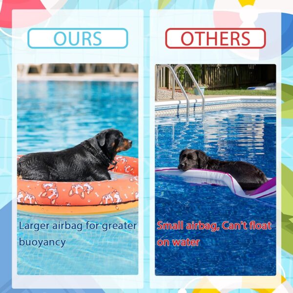 55'' x 35'' Dog Pool Float, Dog Floats for Pool, Pool Rafts for Dogs, Inflatable Pool Floats for Small Medium and Large Dogs, Pool Floats for Dogs for Lake River Pool Scratch Resistant - Image 4