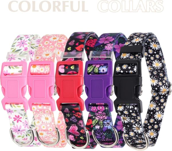 Dog Collar for Small Dogs with Cute Heart Patterns for Girl & Boy Dogs, Adjustable Soft Pet Collar with Safety Buckle for Small Medium Large Dog (Heart S) - Image 5