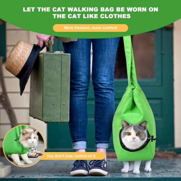 Yanvega Cat Soft Travel Carrier Pet Supplies Sling Bag, Cat Tote Bag Carrier Soft-Side Pet Carrying Chest Bag, Color Green Size M Cat Sling Holder for Nail Trimming Support Cats and Dogs Up to 11 lbs - Image 5