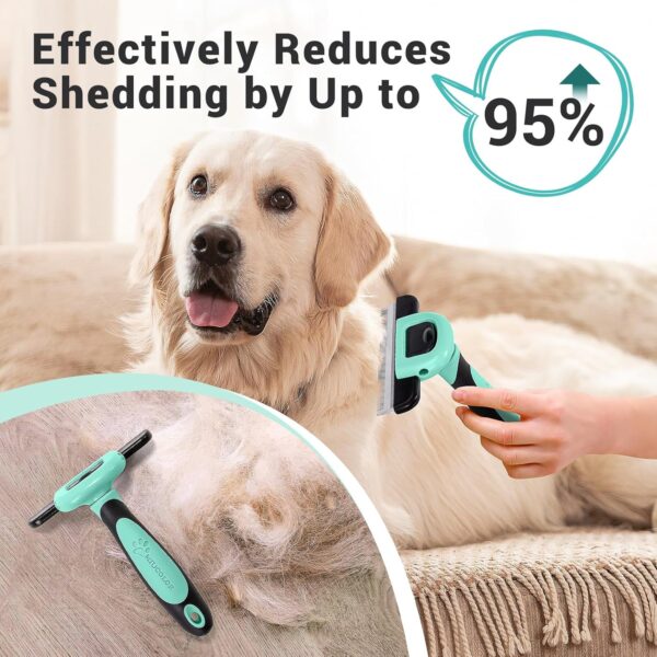 MIU COLOR Pet Grooming Brush, Deshedding Tool for Dogs & Cats, Effectively Reduces Shedding by up to 95% for Short Medium and Long Pet Hair，Spring Green - Image 3