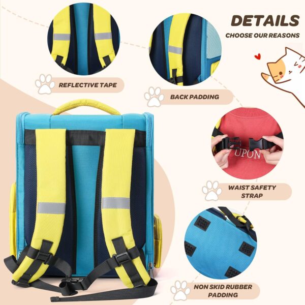 Cat Backpack Breathable Pet Carrier for Cats and Small Dogs, Light Sky Blue - Image 4