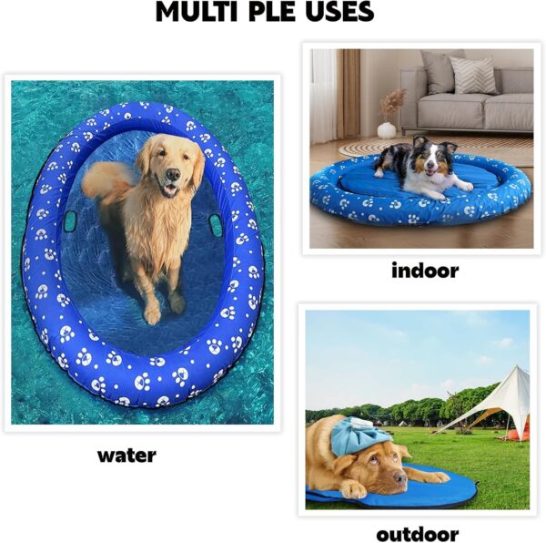 New Dog Floats for Pool Dog Pool Float with Dog Raft Cooling Dog Bed Mat for Large Medium Dogs Puncture Proof Indoor Outdoor Use - Image 5