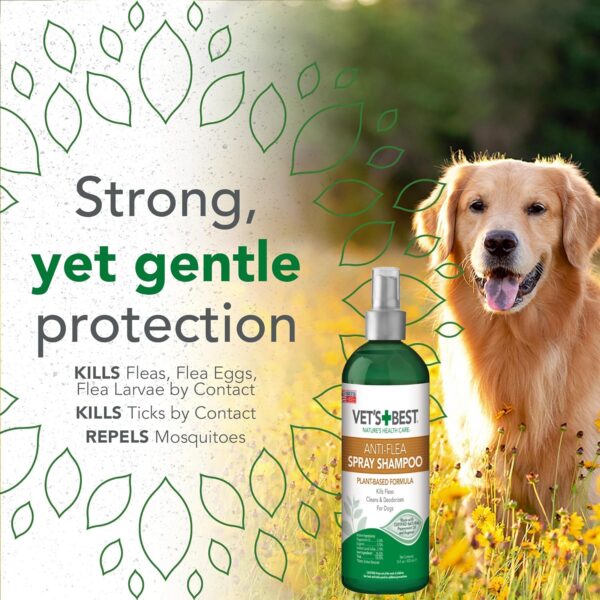 Vet's Best Anti-Flea Spray Shampoo - Dog Flea and Tick Treatment - Plant-Based Formula - Certified Natural Oils - 16 oz - Image 4