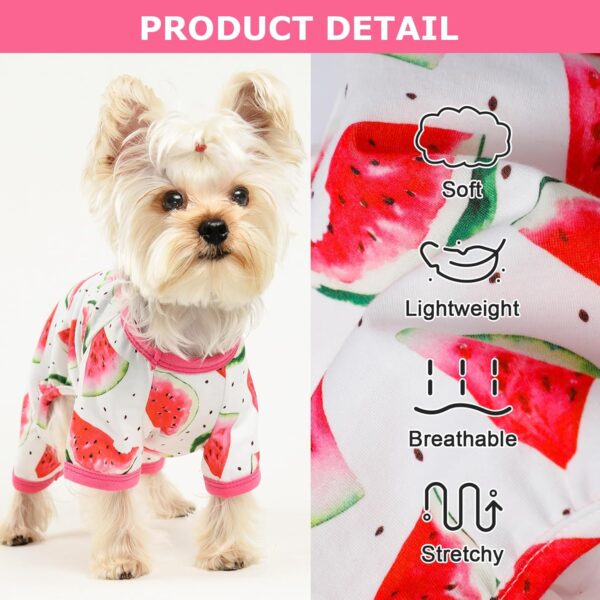 Puppy Dog Outfits Watermelon Pattern Pet Dog Pajamas Cute Pet Clothes Dog Jumpsuit Puppy Soft Dog Pajamas for Summer Pet Dog Cat - Image 2