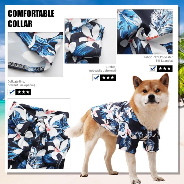 Dog Shirt Hawaiian, Pet Summer T-Shirts Dog Style Floral Breathable Cool Clothes Hawaiian Shirts Gifts for Owner and Pet Shirts are Sold Separately - Image 3