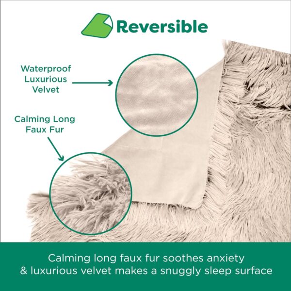 Furhaven Waterproof Throw Blanket for Dogs & Indoor Cats, Washable - Shaggy Plush Calming Long Faux Fur & Velvet Dog Blanket - Taupe, Extra Large/XL (Color May Vary) - Image 6