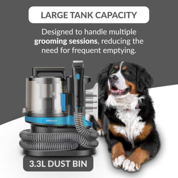 Prolux Professional at-Home Pet Grooming Vacuum, Quiet 52 dB Operation, Versatile Clippers for All Hair Lengths, Spacious Tank for Extended Grooming Sessions, 7-Foot Hose, Perfect for Dogs and Cats - Image 6