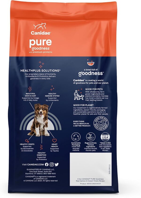 Canidae Pure Real Salmon & Sweet Potato Recipe Adult Dry Dog 22 LB - Image 4