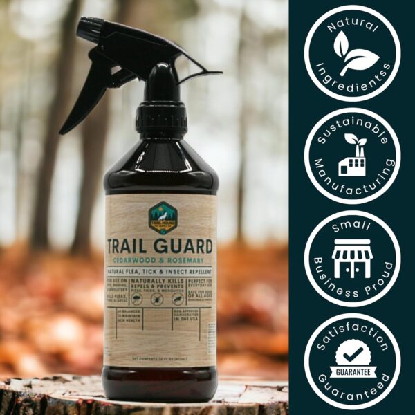 Trail Guard Natural Extra Stregth Insect, Flea and Tick Spray for Dogs, Cats, People & Home - 16oz Plant-Based Insect & Tick Repellent for Dogs - Kid Safe - DEET Free - Flea and Tick Prevention - Image 6