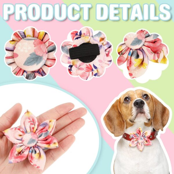 6 Pcs Dog Collar Flowers Accessory Removable Dog Collar Bow Attachment Floral Embellishment for Small Medium Large Dogs and Cats Pet Collars(Classic) - Image 3