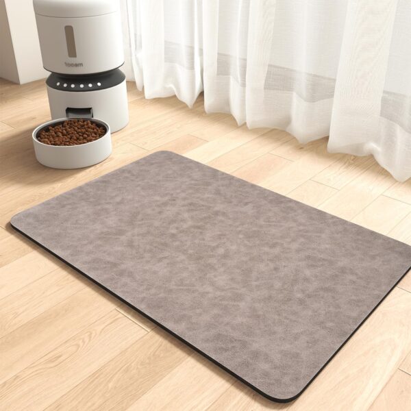 MontVoo-Absorbent Pet Feeding Mat-No Stains Dog Mat for Food and Water Bowl-Quick Dry Dog Cat & Dog Food Mat Water Dispenser Mat-Pet Supplies Mat-Dog Water Bowl Mat for Messy Drinker (12"x19", Brown)