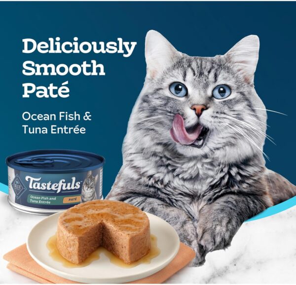 Blue Buffalo Tastefuls Wet Cat Food Paté, Made with Natural Ingredients | Ocean Fish and Tuna Entrée, 5.5-oz. Cans (24 Count) - Image 4