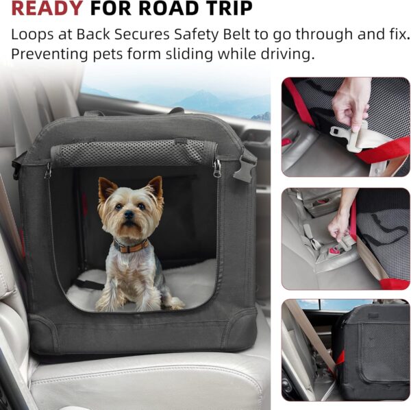 Large Cat Carrier for 2 Cats Small Medium Dogs, Soft Pet Carrier 24x17x17 for Traveling with Warm Blanket Foldable Bowl and Washable Pad - Image 2