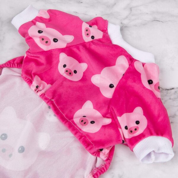 CuteBone Pink Pig Dog Pajamas Cute Cat Clothes Small Pet Pjs Onesie P46S - Image 3