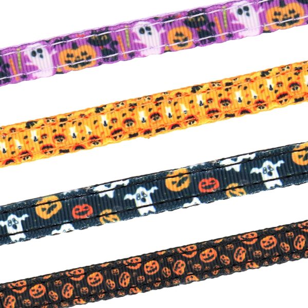 Halloween Cat Collar,2 Pack Breakaway Cat Collar with Bells,Pumpkin and Ghost Charm, Halloween Orange+Black - Image 4