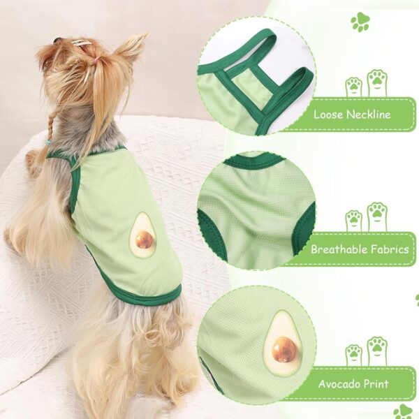 Dog Shirt Avocado Print Summer Dog Clothes Boy Girl Breathable Cool Costume Strap Sweatshirt for Small Puppy T-Shirt Pet Outfit, Avocado, XS - Image 4