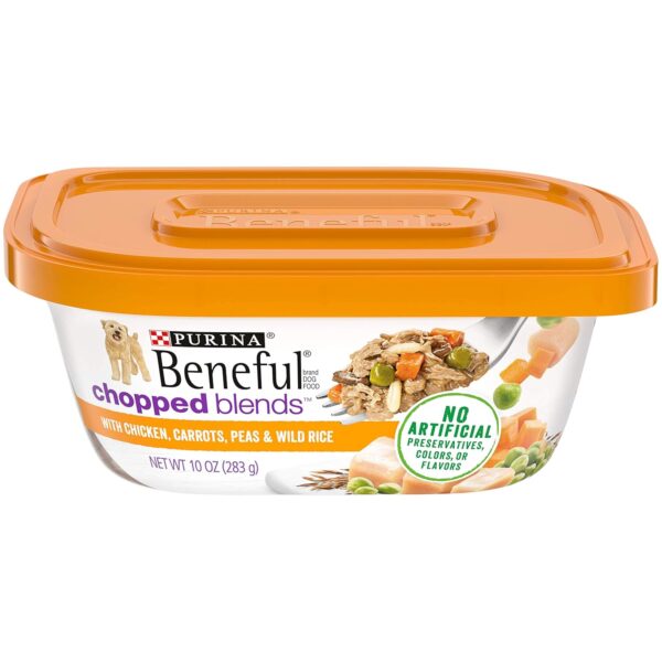 Purina Beneful Wet Dog Food, Chopped Blends With Chicken - 10 oz. Tubs (Pack of 8)