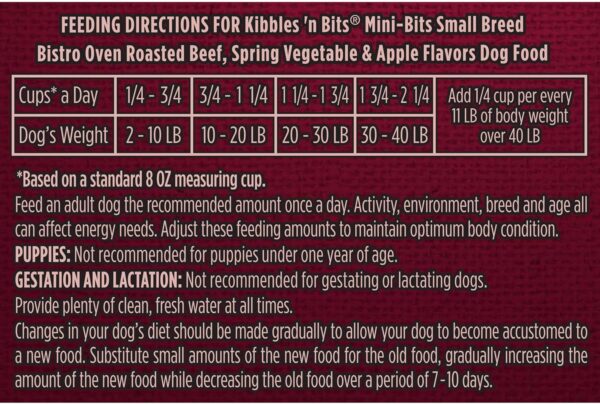 Kibbles 'n Bits Bistro Mini Bits Small Breed Oven Roasted Beef Flavor Dry Dog Food, 16 Pound Bag - Image 9