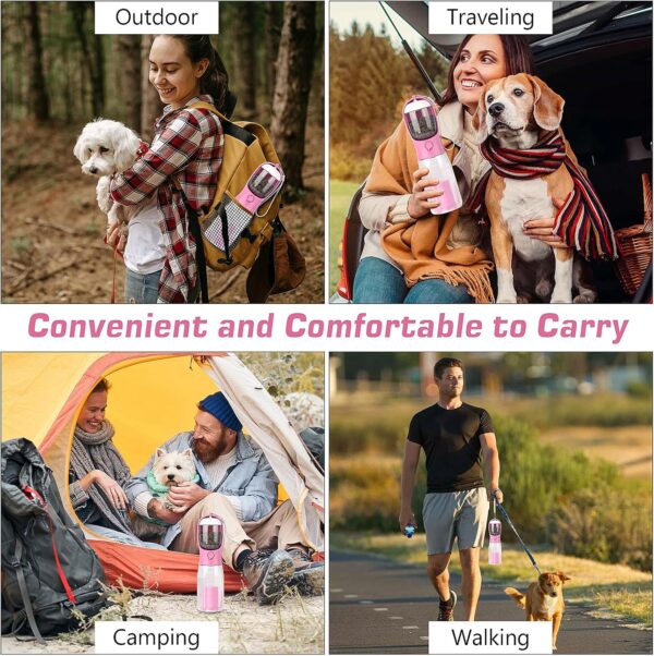 Dog Water Bottle 3-in-1 - Leak Proof Portable Puppy Water Dispenser with Drinking Feeder， Food Container， and Poop Bag Space - Perfect for Outdoor Walking， Hiking， and Travel with Your pet. - Image 7