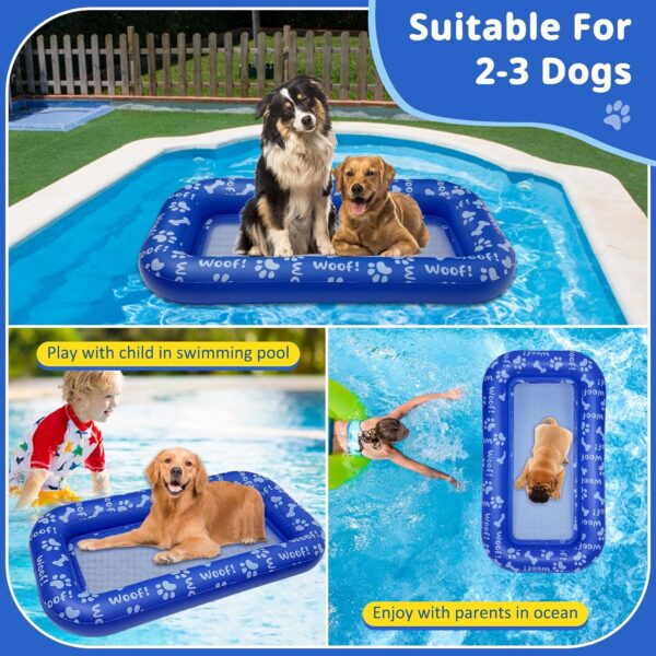 QUUREN Dog Pool Float Inflatable Dog Floats for Pool Portable Dog Floaties with 78” Tow Rope Swimming Pool Pet Dog Floating Mat Dog Pool Rafts for Small, Medium, Large Dog, Kids and Adults - Image 6