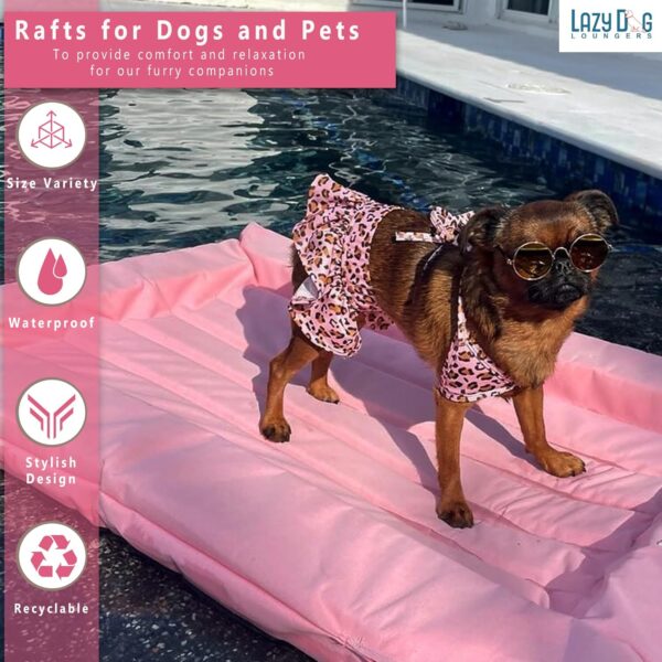 Dog Pool Float, Raft for Dogs and Pets - Semi-Submersible to Keep Your Dog Cool - Lake, Pool, River and Boat (Large, Pink) - Image 2