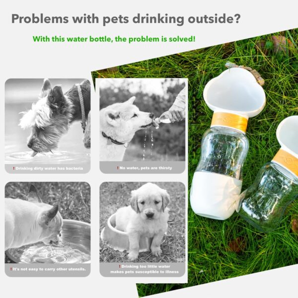 Dog Water Bottle with Food Container Multifunctional Portable 2 in 1 Travel Water Bottle ，Pet Cat Water Bottle Leak Proof Water ，Suitable for Outdoor Walking and Hiking for Pets,BPA Free - Image 2