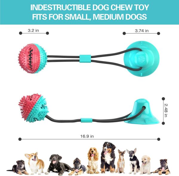 Dog Toys for Aggressive Chewers Interactive Teething Boredom and Stimulating Tug of War Suction Cup Puzzle Indestructible Puppy Rope Enrichment Teeth Cleaning Ball Accessories for Small Large Dogs - Image 4