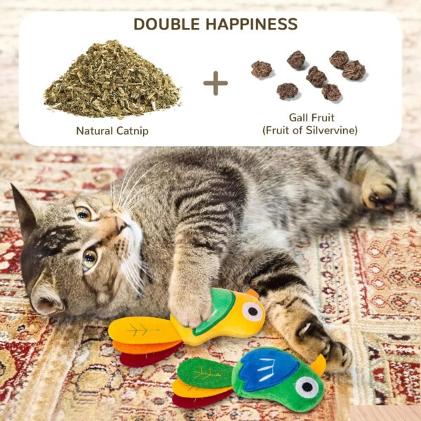 Retro Shaw Catnip Toys, Cat Toys with Catnip and Silvervine, Bird Catnip Toys for Cats, Cat Toys for Indoor Cats, Cat Toys with Catnip, Cat Chew Toy, Cat Toy for Cats Kittens Kitty, 2 Pack - Image 2