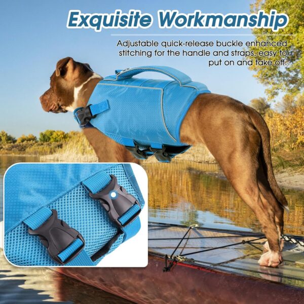 ASENKU Lightweight Dog Life Jacket,Dog Life Vest for Swimming Boating, Dog Swimming Vest with High Flotation Pet Life Jacket for Small Medium and Large Dogs - Image 6