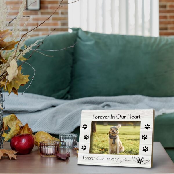 Forever in Our Heart Pet Memory Picture Photo Frame,Pet Dog Cat Memorial Picture Frames,Pet Loss Sympathy Gift,Sympathy Gifts For Loss Of Dog,Passed Away Dog Memorial Gifts(5x7 Inch Photo) (Color2) - Image 4