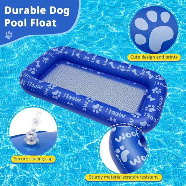 QUUREN Dog Pool Float Inflatable Dog Floats for Pool Portable Dog Floaties with 78” Tow Rope Swimming Pool Pet Dog Floating Mat Dog Pool Rafts for Small, Medium, Large Dog, Kids and Adults - Image 4