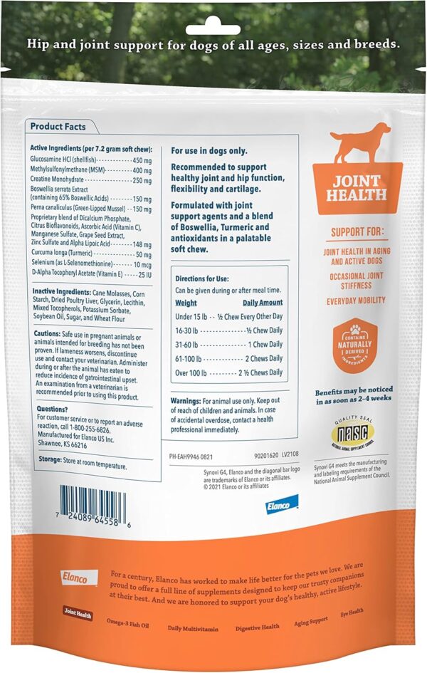 Pet Protect Synovi G4 Dog Joint Supplement Chews, 120-Count, for Dogs of All Ages, Sizes and Breeds - Image 2