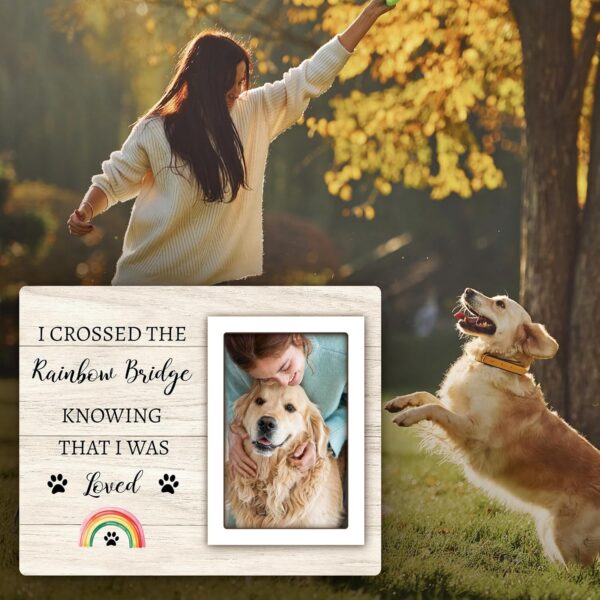 Rainbow Bridge Pet Memorial Gifts Picture Frame - Dog Memorial Gifts for Loss of Dog, Sympathy Gifts for Loss of Dog, Bereavement Gifts for Pet Loss - Dog Memorial Picture Frame for 4x6 Photos - Image 6