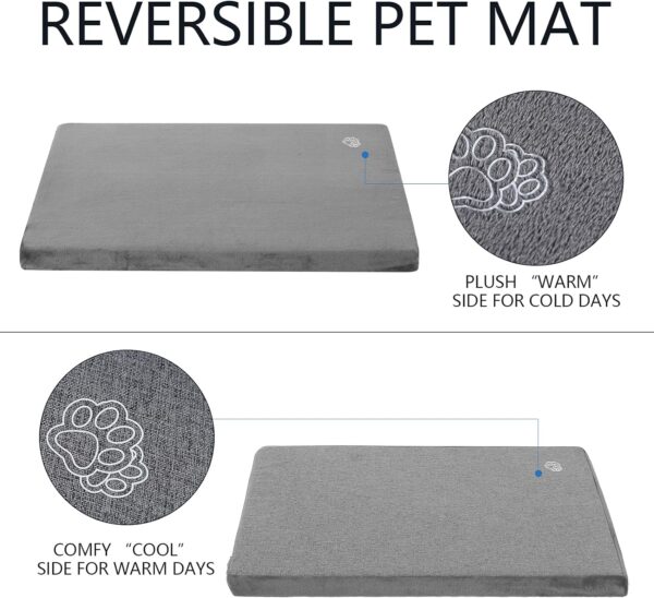 EMPSIGN Stylish Dog Bed Mat Dog Crate Pad Mattress Reversible (Cool & Warm), Water Proof Linings, Removable Machine Washable Cover, Firm Support Small to XX Large Dogs, Grey,XL(41''''*28''''*3'''') - Image 3