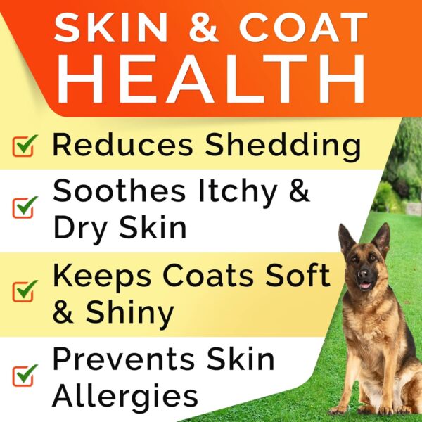 Fish Oil Omega for Dogs - Allergy and Itch Relief - Flea and Tick Chews for Dogs - Skin and Coat Supplement - Shedding, Itchy Skin Relief - Omega 3 6 9 - EPA & DHA - 180 treats - Image 2