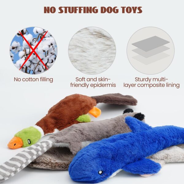 Nocciola 2-in-1 No Stuffing Crinkle Dog Toys with Soft and Durable Fabric, Holds Water Bottles, 2 Extra Long & 3 Regular Size Stuffless Dog Toys, Squeaky Dog Toys for Small to Large Dog - Image 5