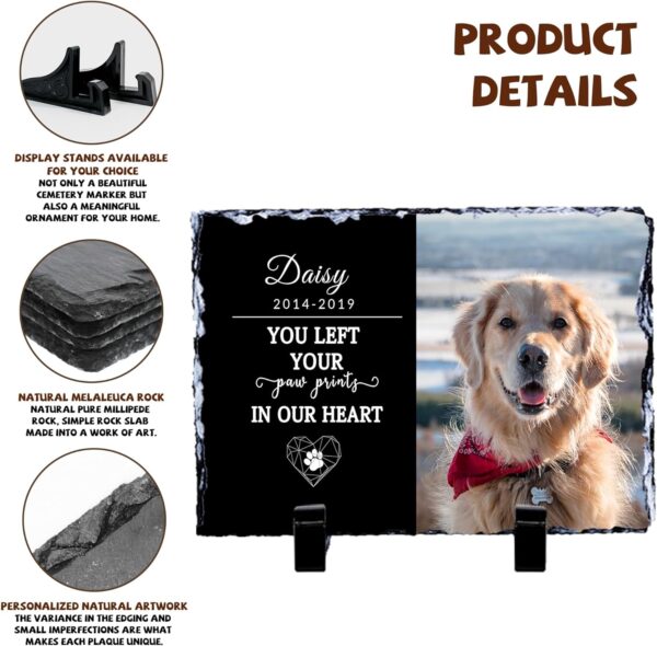 Personalized Rectangle Dog Memorial Stone, Loss of Dog Sympathy Gift, Pet Loss Gifts, Gifts for Cat Lovers, Pet Memorial Stones, Pet Memorial Gift for Dogs, Cemetery Decorations for Grave - Image 4