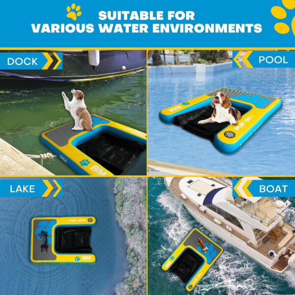 Beyond Marina Dog Pool Ramp - Pup On! Inflatable Water Ramp for Lake Docks Dog Boat Ramps Floating Pontoon Ladder Steps Up to 330 lbs Extra Large Pup Plank Non-Slip EVA Platform - Image 3