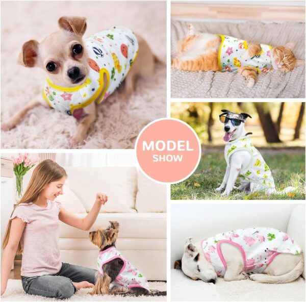 3 Pack Dog Shirt Cute Puppy Dog Clothes for Small Dogs Girl Soft Cotton Pet Sleeveless Vest Chihuahua Yorkie Clothes Shih Tzu Dog Outfit Doggy Kitten Small Dog Clothes Female,M - Image 4