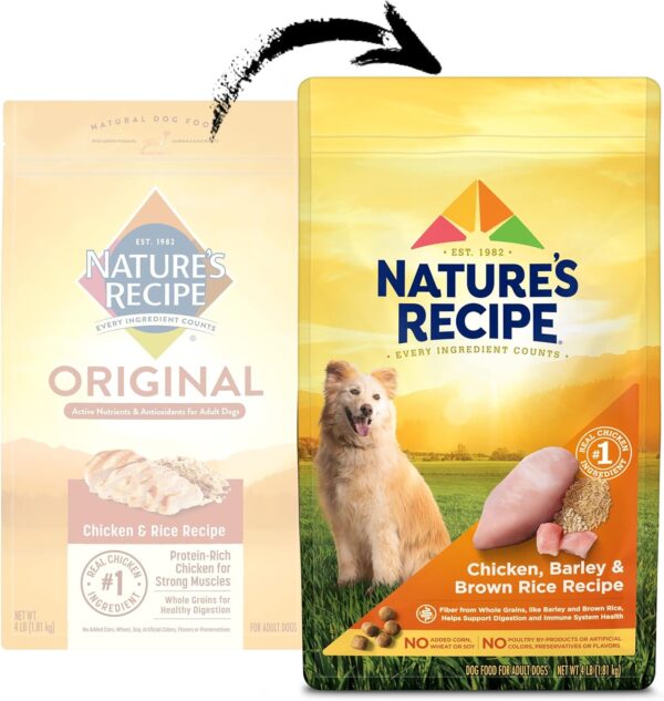 Nature′s Recipe Chicken, Barley & Brown Rice Recipe Dry Dog Food, 4 lb. Bag - Image 2