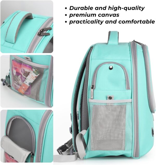 Lollimeow Pet Carrier Backpack, Bubble Backpack Carrier, Cats and Puppies,Airline-Approved, Designed for Travel, Hiking, Walking & Outdoor Use (Green) - Image 6